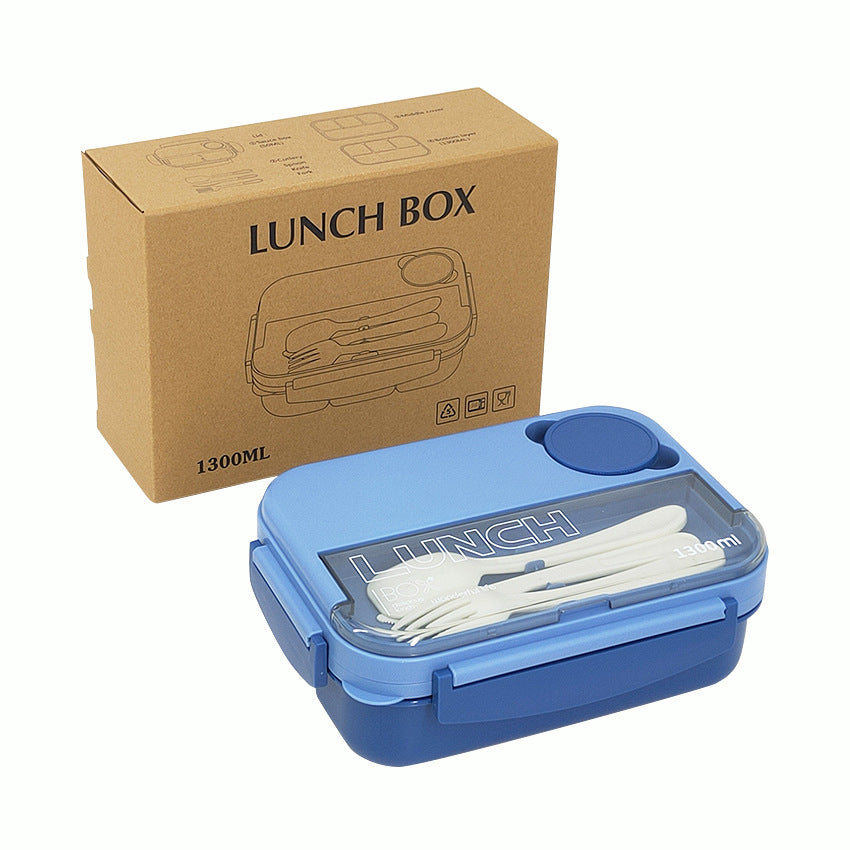 Student Japanese sealed four-compartment plastic lunch box bento box microwaveable lunch box
