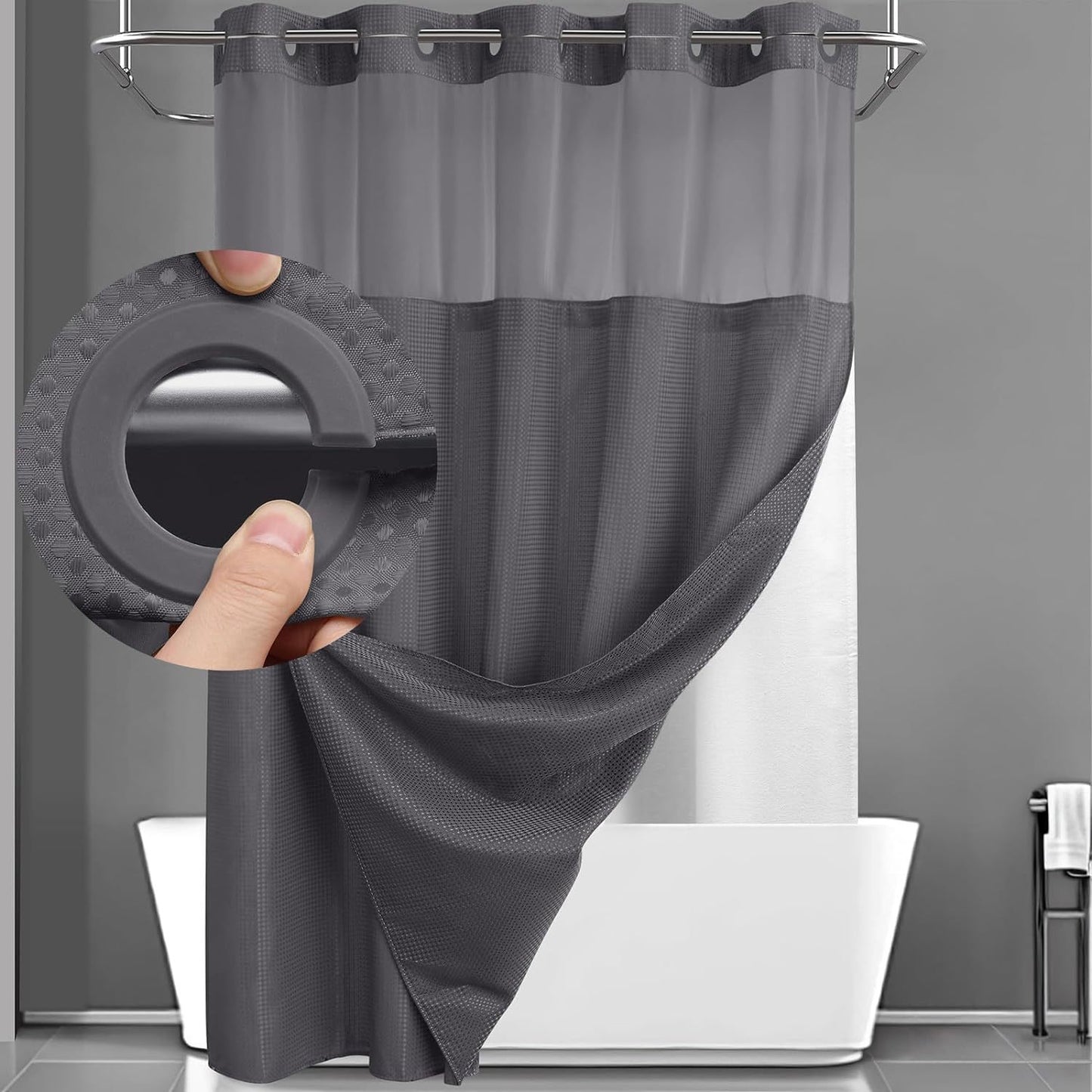 Waffle Pattern Shower Curtain