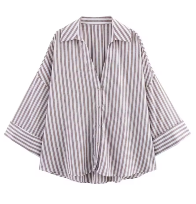 Chemise oversize col V