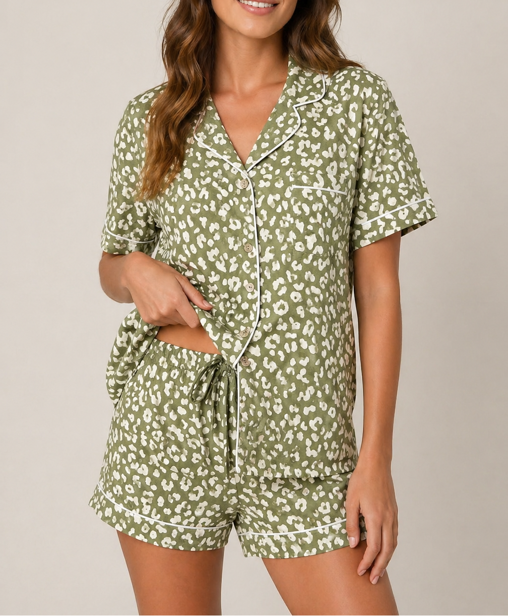 Ensemble pyjama court imprimé Léopard