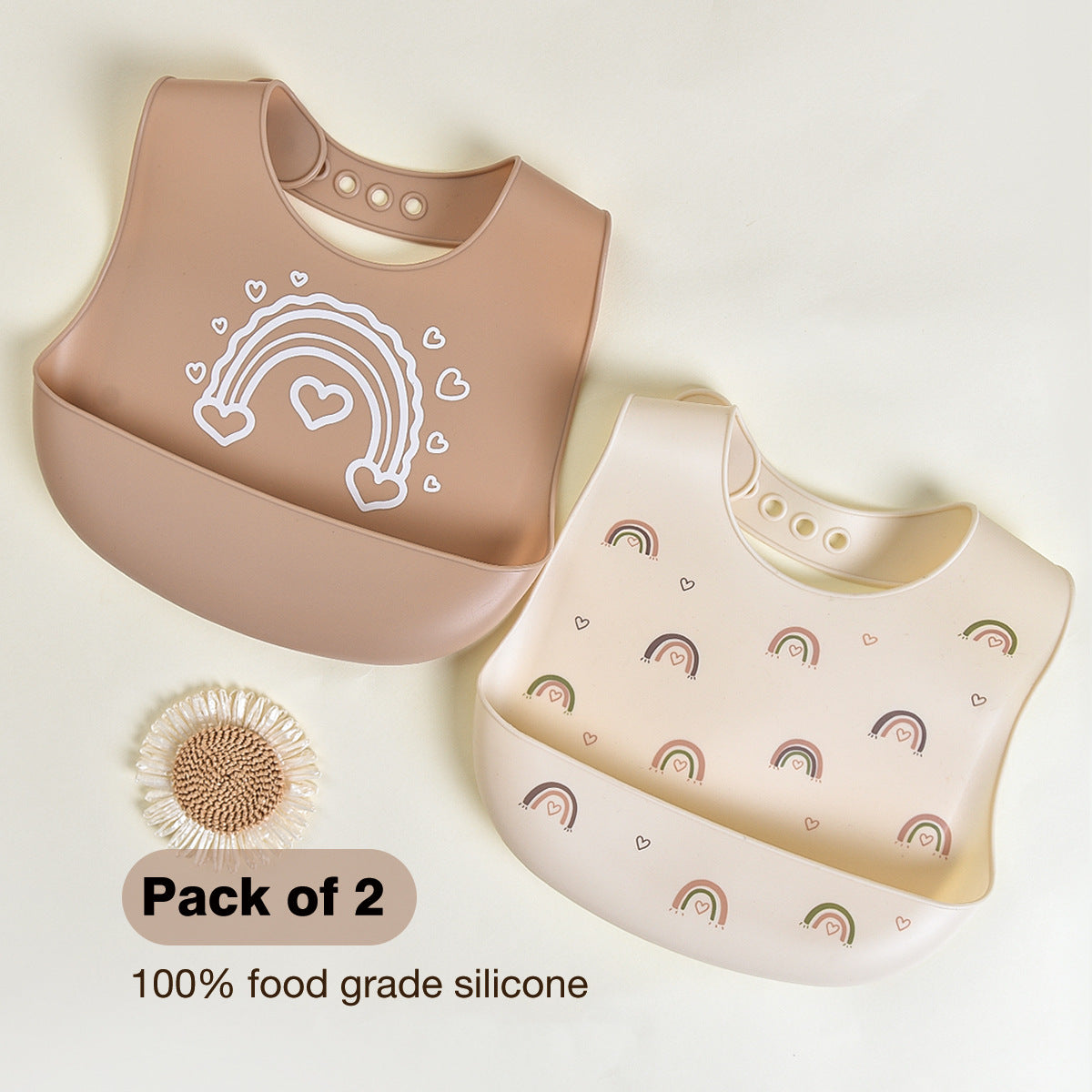 Baby feeding bib anti-silicone supplementary food bib, super soft baby portable children's bib, anti-dirt wonder