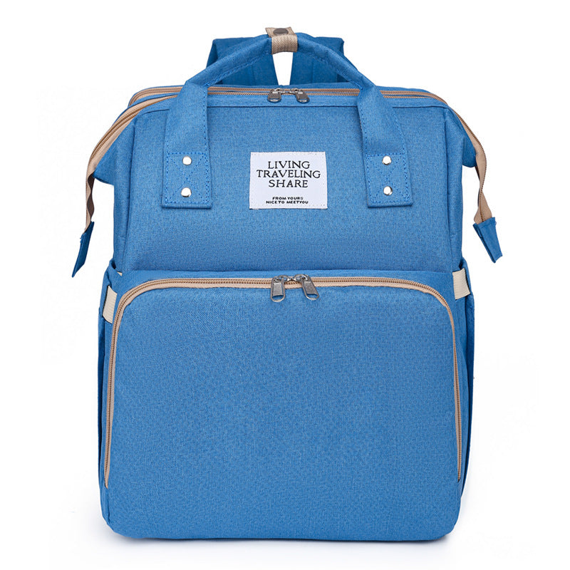 Mummy bag, large-capacity outdoor crib, mother and baby bag, multi-functional mom storage bag, lightweight backpack