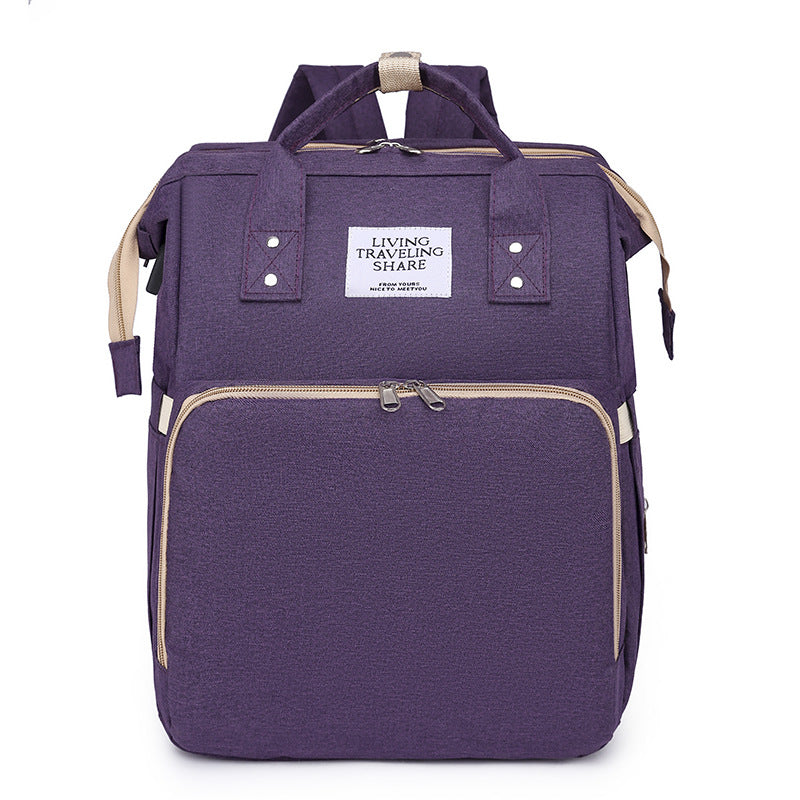 Mummy bag, large-capacity outdoor crib, mother and baby bag, multi-functional mom storage bag, lightweight backpack
