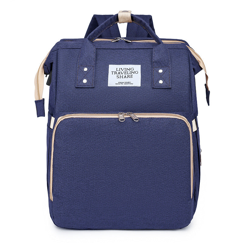 Mummy bag, large-capacity outdoor crib, mother and baby bag, multi-functional mom storage bag, lightweight backpack