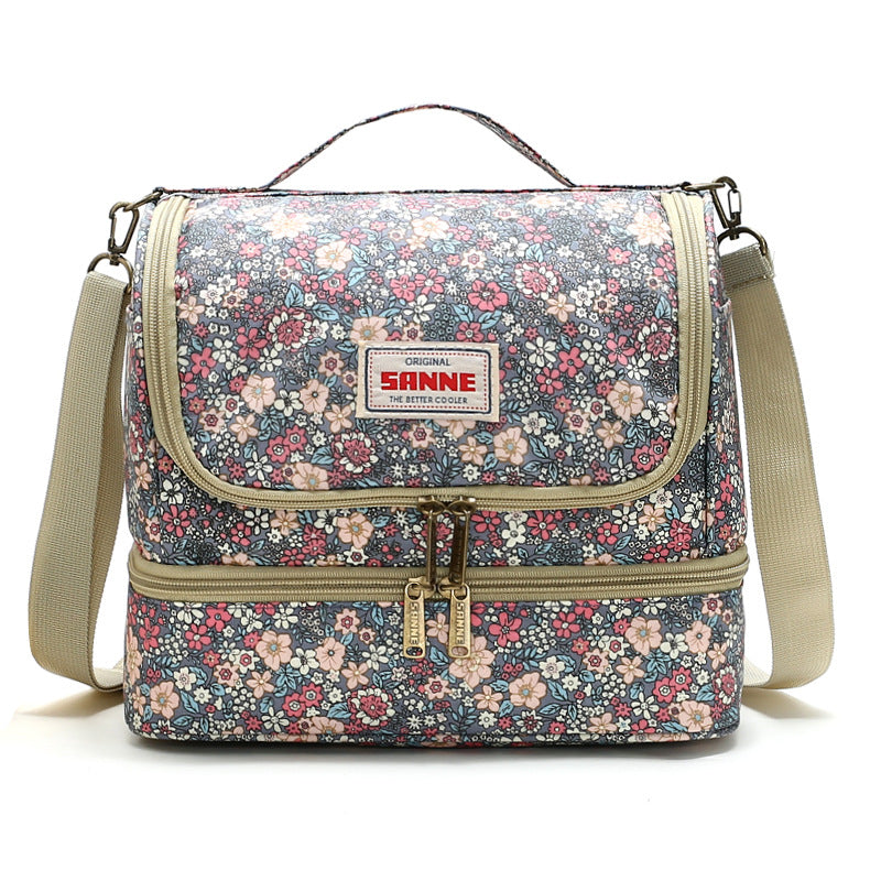 Double-Layer Thermal Insulation Bag, Assorted Lunch Box Bag, Outdoor Picnic Thermal Insulation Bag, Bento Bag, Handbag