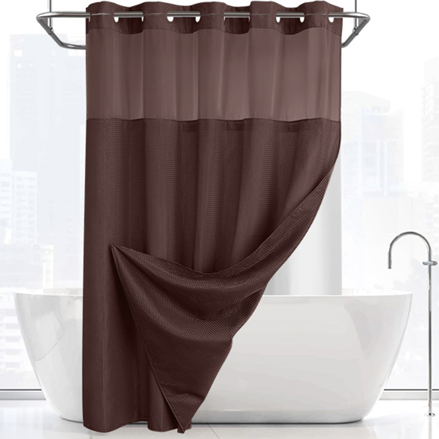 Waffle Pattern Shower Curtain