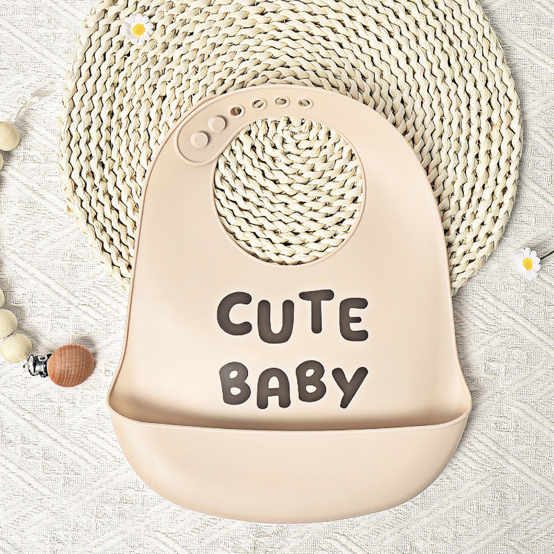 Baby feeding bib anti-silicone supplementary food bib, super soft baby portable children's bib, anti-dirt wonder