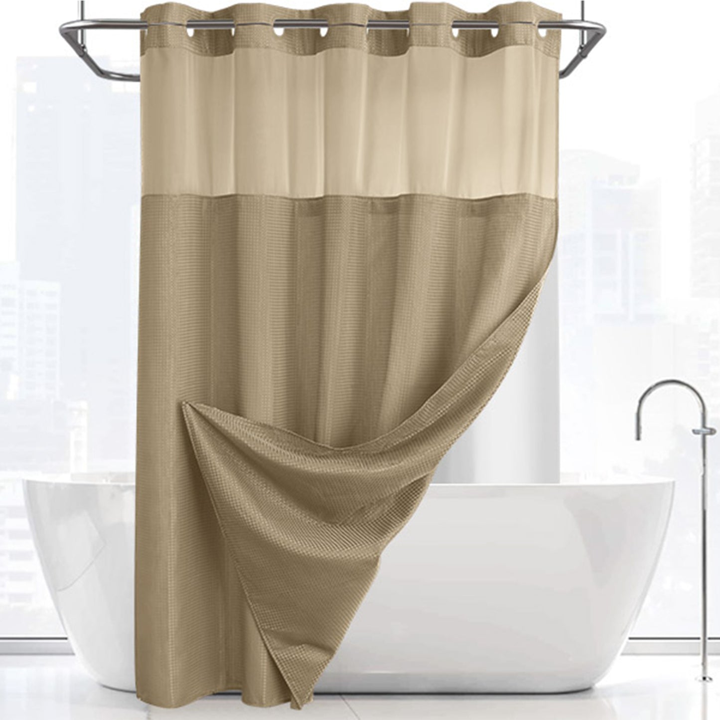 Waffle Pattern Shower Curtain