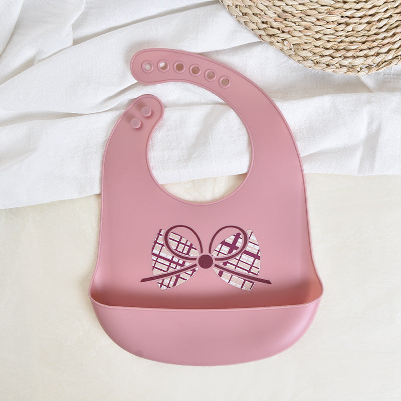 Baby feeding bib anti-silicone supplementary food bib, super soft baby portable children's bib, anti-dirt wonder