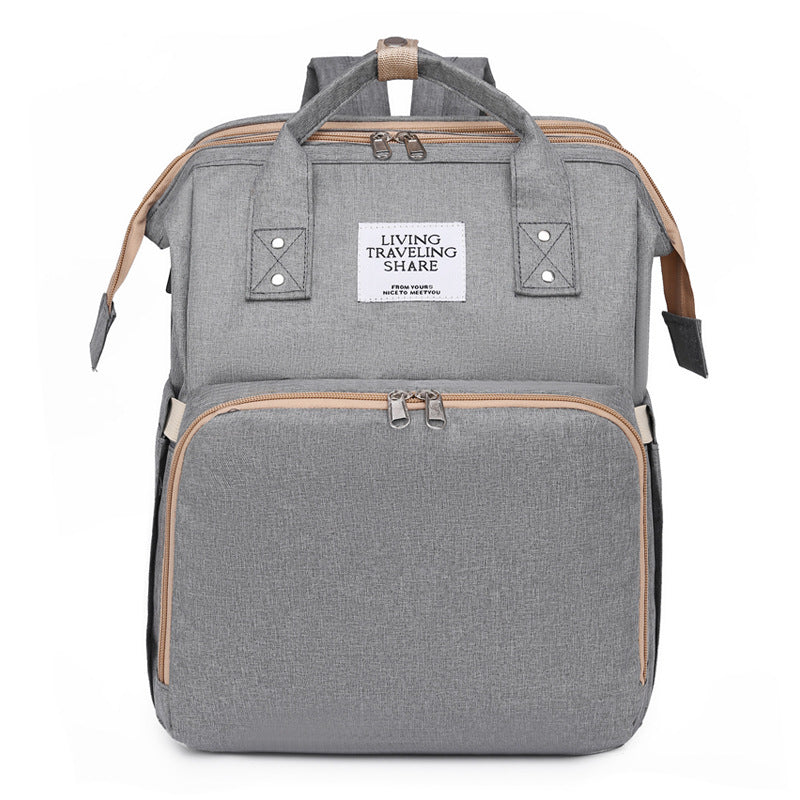 Mummy bag, large-capacity outdoor crib, mother and baby bag, multi-functional mom storage bag, lightweight backpack