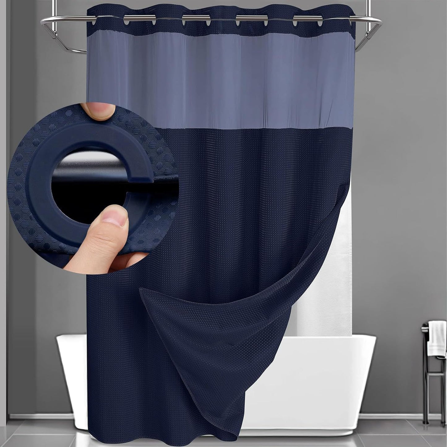 Waffle Pattern Shower Curtain