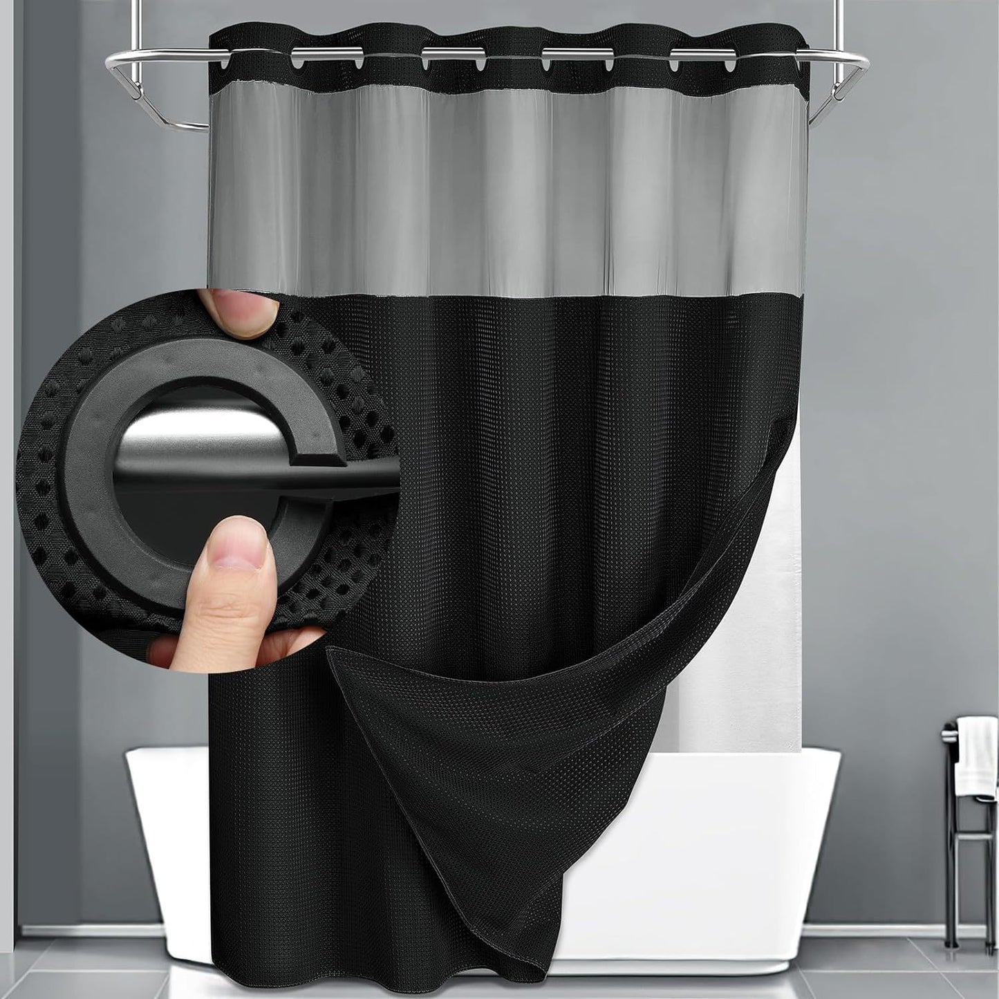 Waffle Pattern Shower Curtain