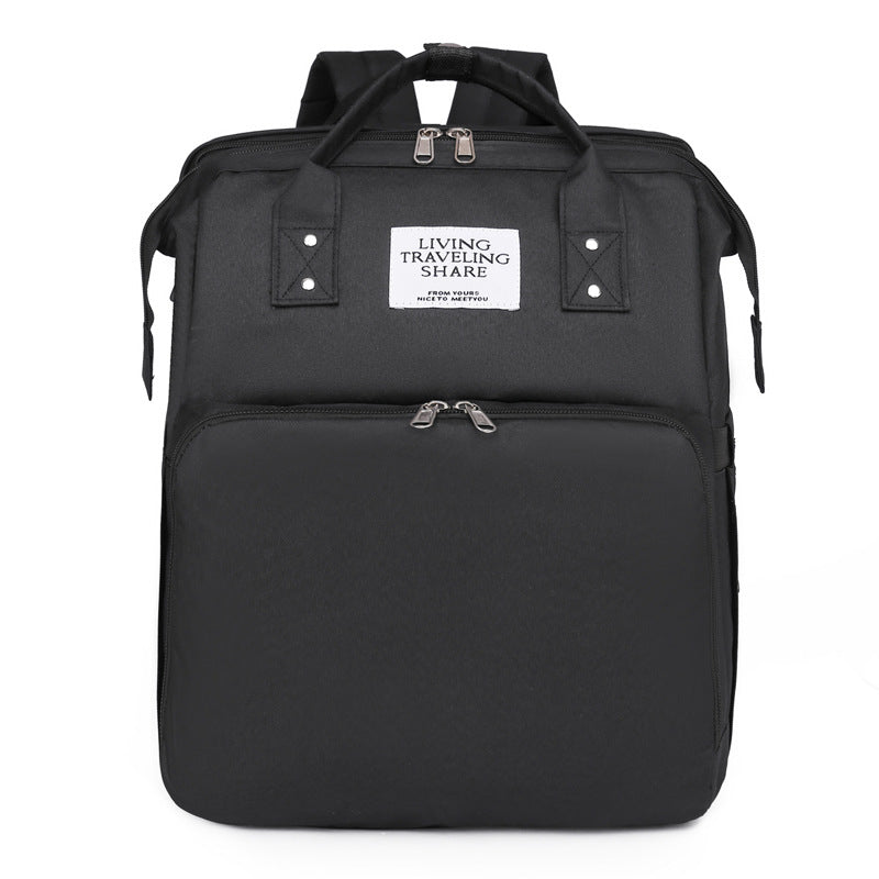 Mummy bag, large-capacity outdoor crib, mother and baby bag, multi-functional mom storage bag, lightweight backpack