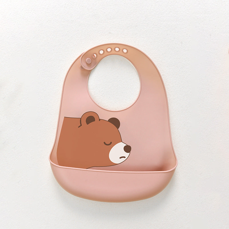 Baby feeding bib anti-silicone supplementary food bib, super soft baby portable children's bib, anti-dirt wonder