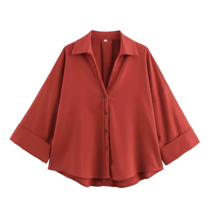 Chemise oversize col V