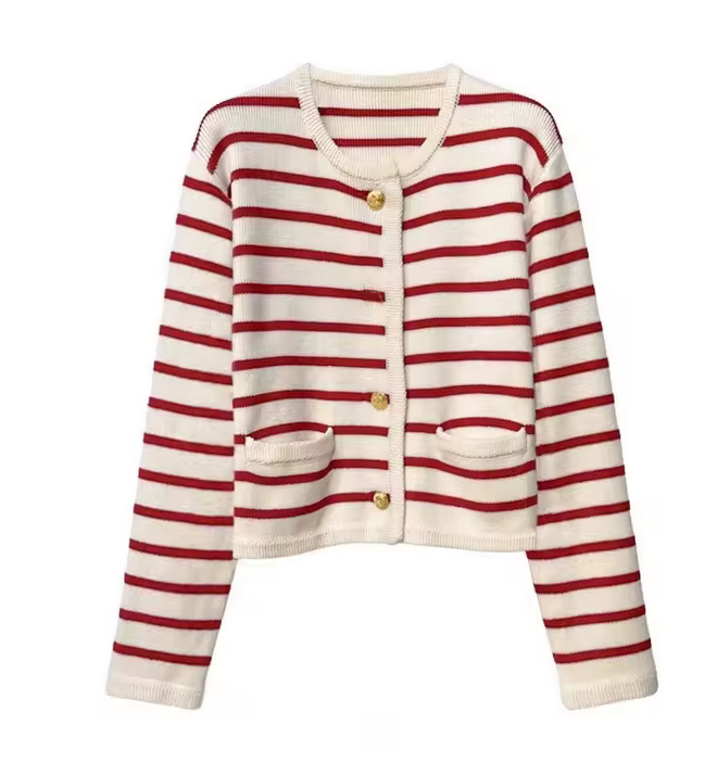 Gilet en maille rayée