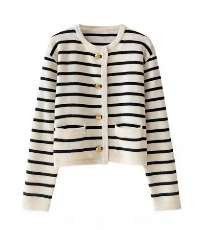 Gilet en maille rayée