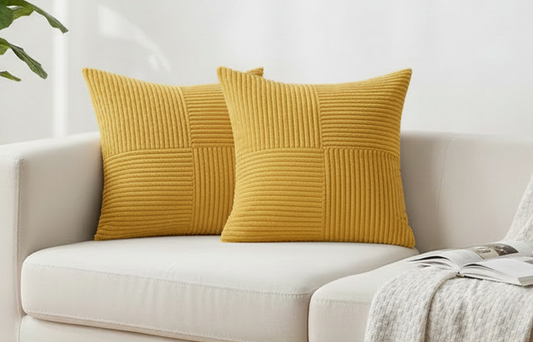 Housse de coussin côtelée