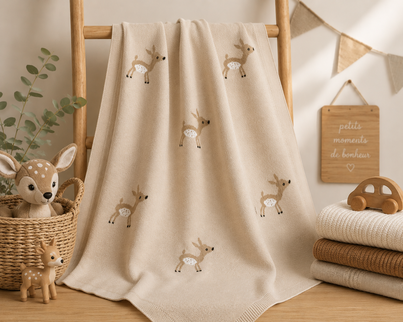 Couverture bébé en coton imprimé