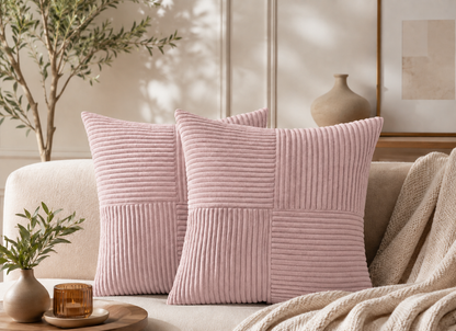 Housse de coussin côtelée