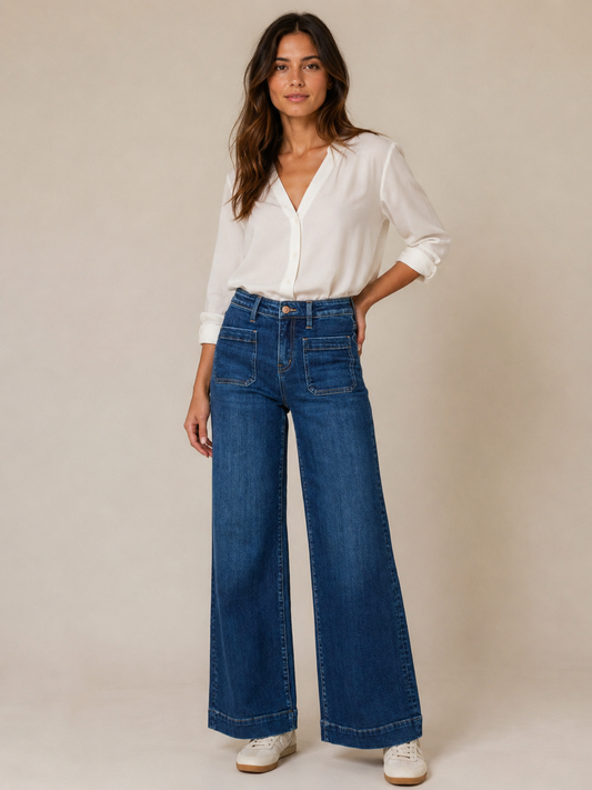 Jean large taille haute
