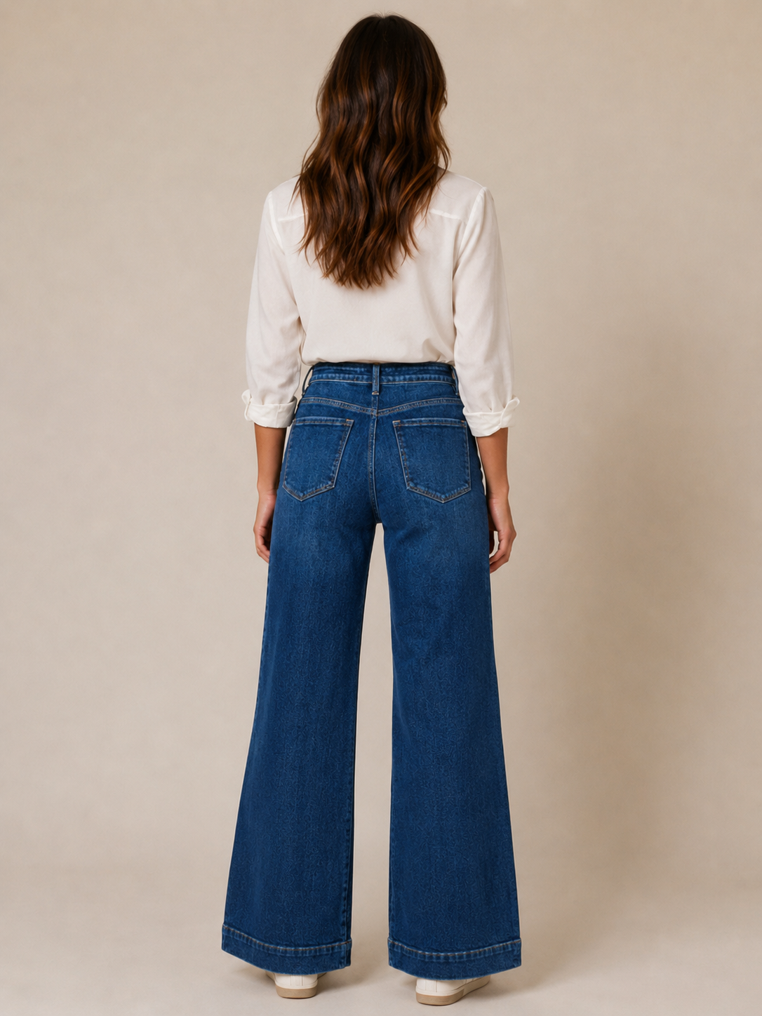 Jean large taille haute