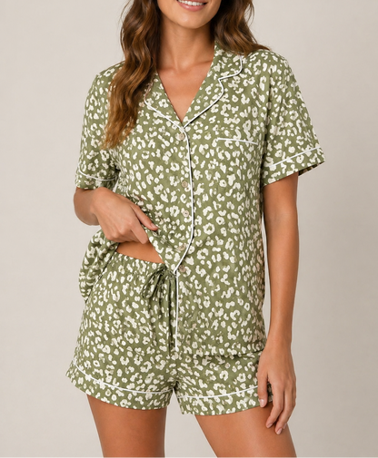 Ensemble pyjama court imprimé Léopard