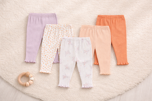 Lot de 5 leggings bébé en coton