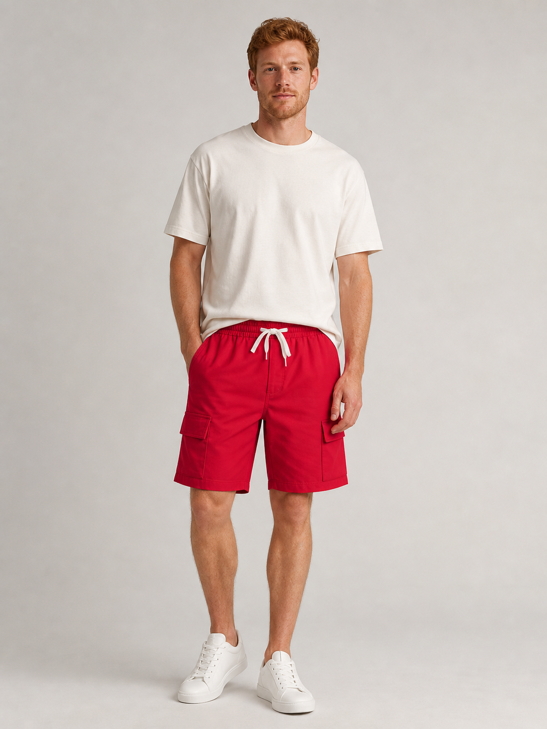 Short cargo à cordon ajustable