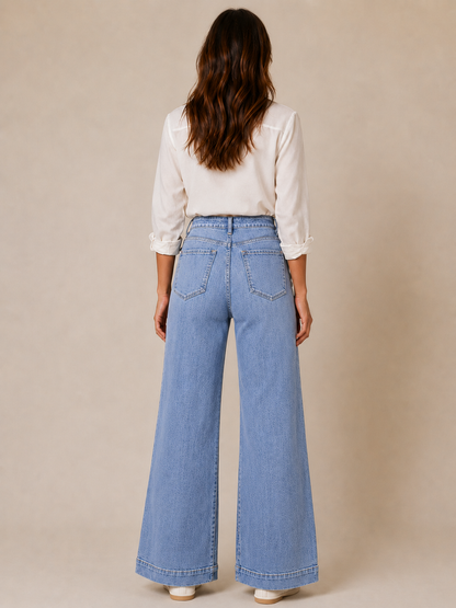 Jean large taille haute