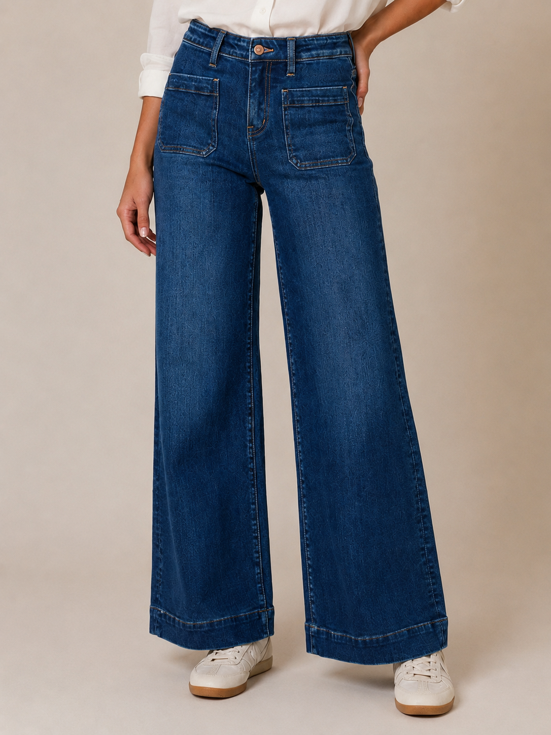 Jean large taille haute