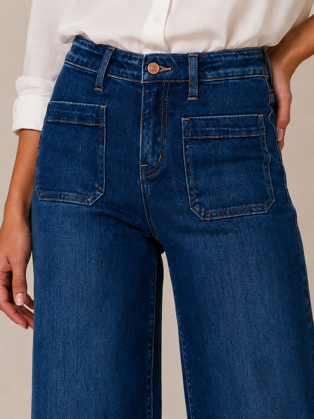 Jean large taille haute