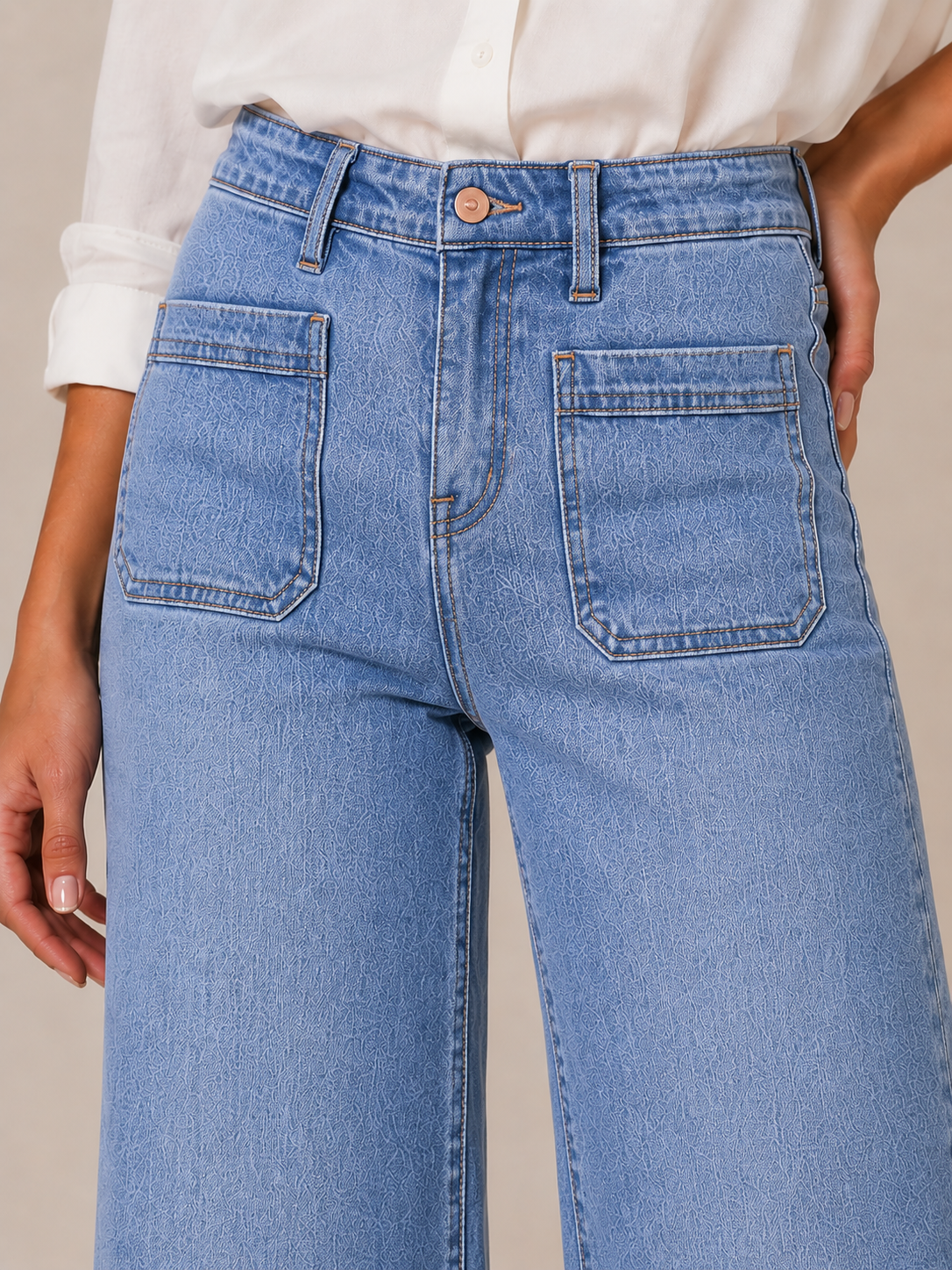 Jean large taille haute