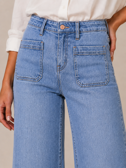 Jean large taille haute