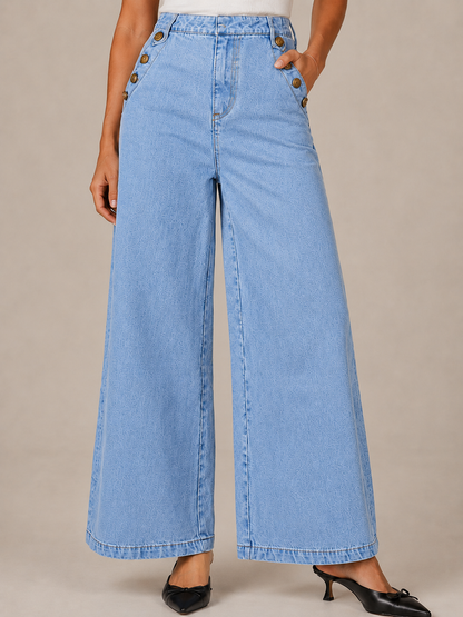 Jean large taille haute