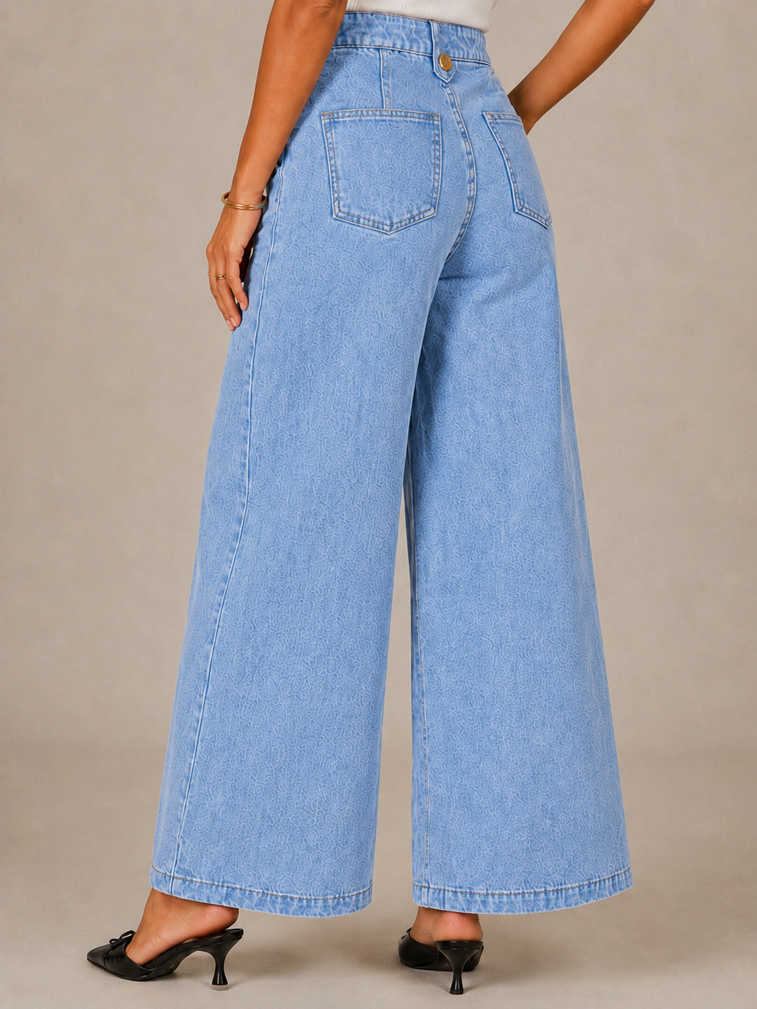Jean large taille haute