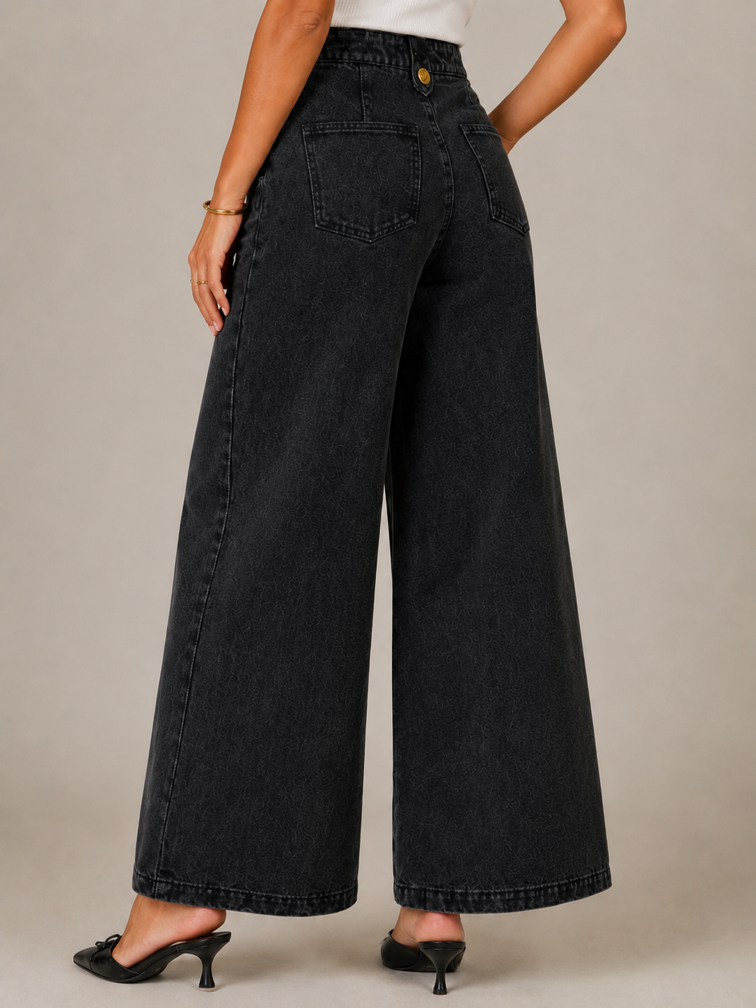 Jean large taille haute
