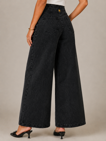 Jean large taille haute