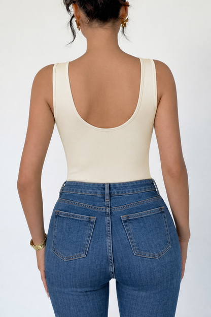 Body drapé minimaliste à motifs délicats