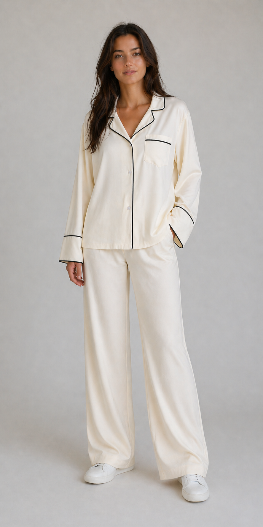 Ensemble pyjama satiné élégance intemporelle