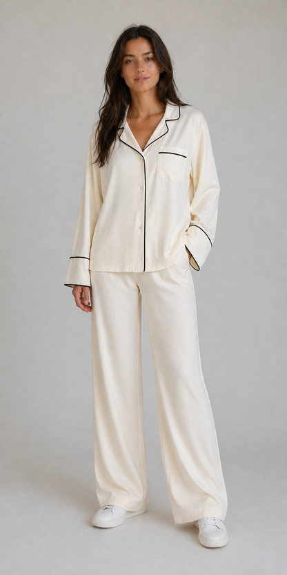 Ensemble pyjama satiné élégance intemporelle