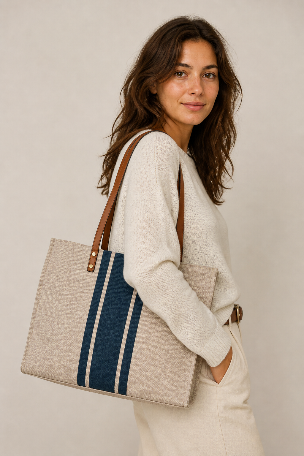 Sac cabas toile rayée
