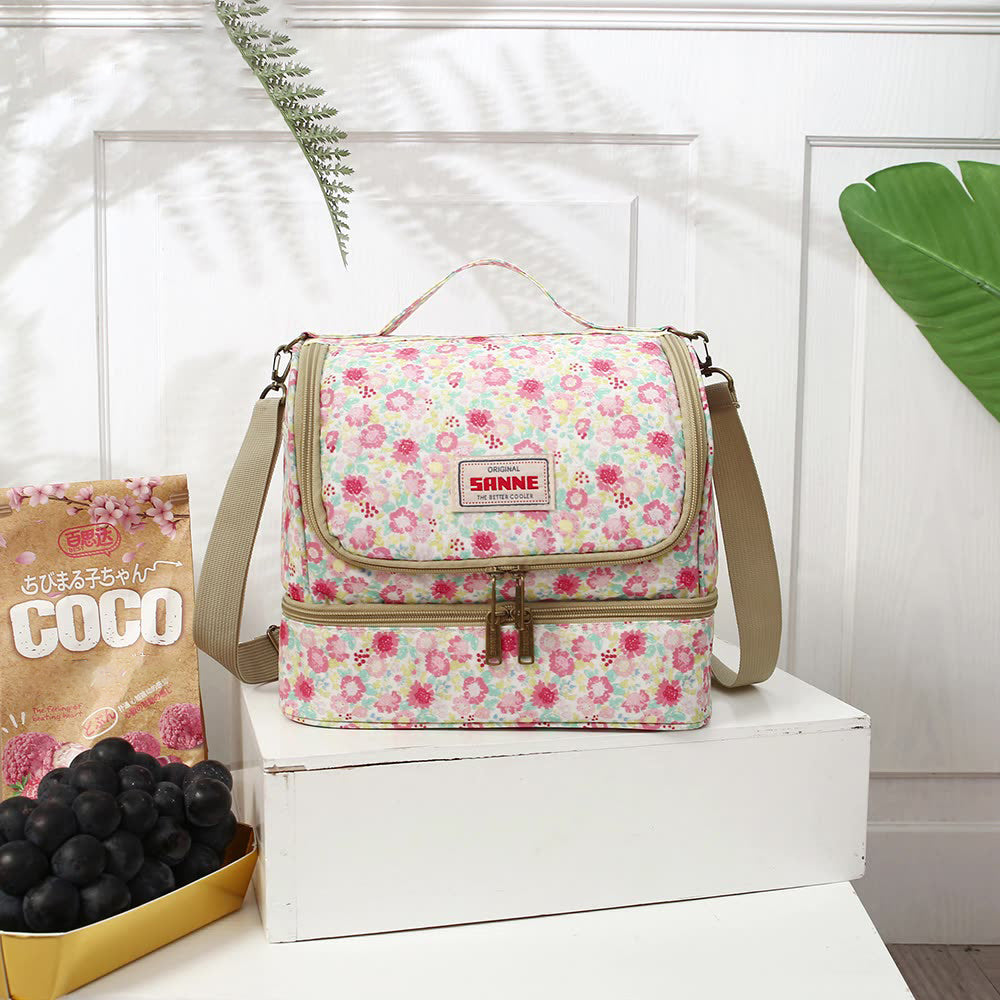 Double-Layer Thermal Insulation Bag, Assorted Lunch Box Bag, Outdoor Picnic Thermal Insulation Bag, Bento Bag, Handbag