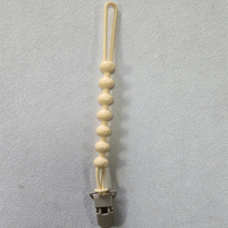 Baby silicone pacifier chain, beech wood clip, anti-le pacifier anti-drop chain, baby rubber chain, silicone chain