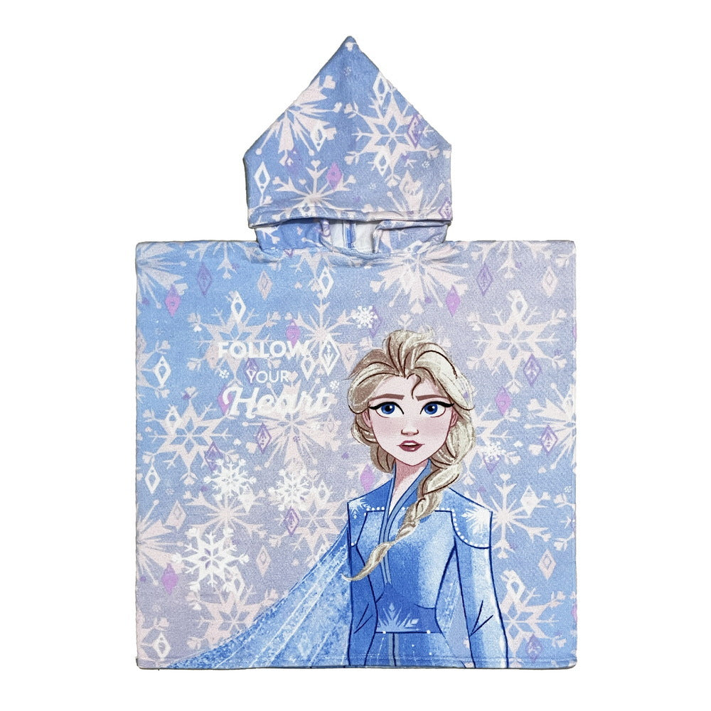 Ultra-fine fiber cartoon printed children's bath towel cape, wearable children's bathrobe, hooded cape, beach towel