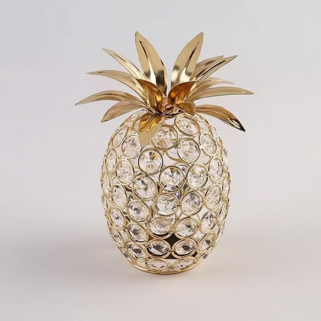 Ananas décoratif doré