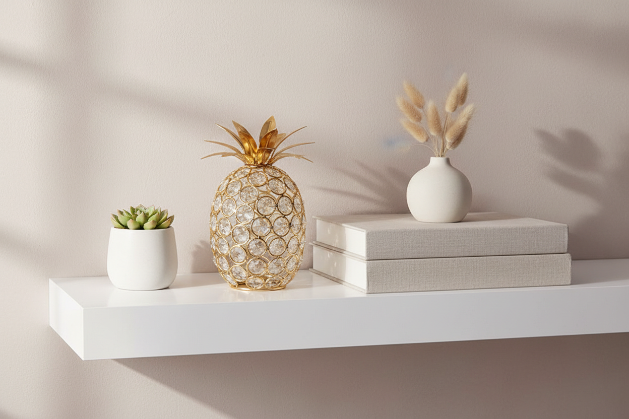 Ananas décoratif sur étagère
