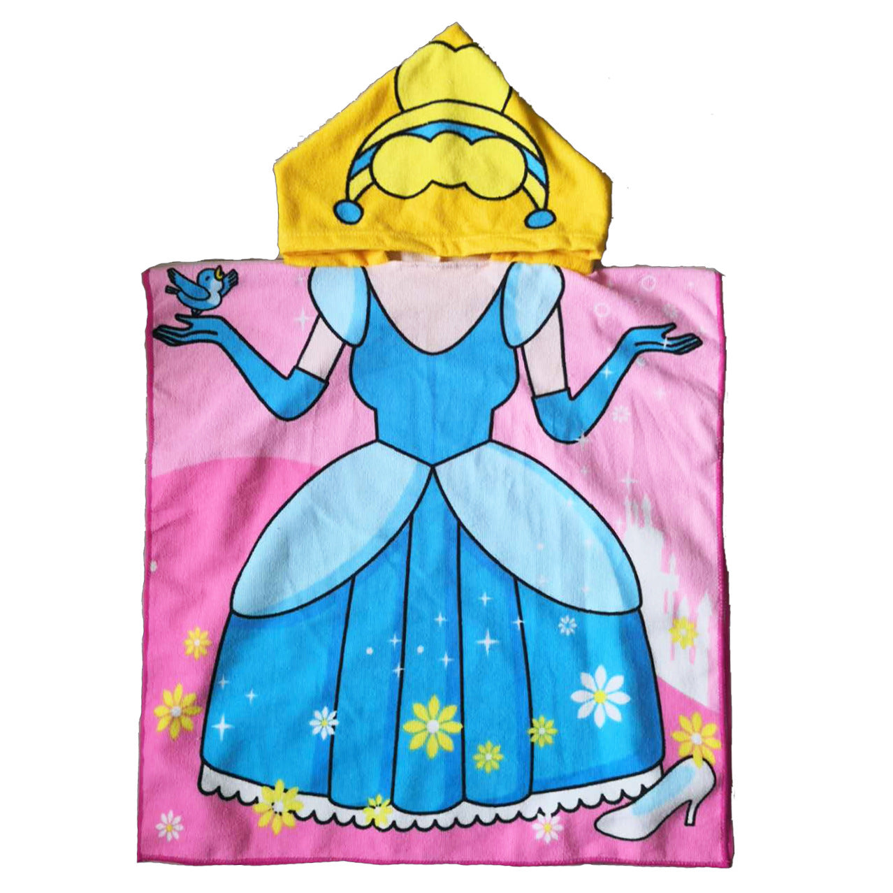 Ultra-fine fiber cartoon printed children's bath towel cape, wearable children's bathrobe, hooded cape, beach towel