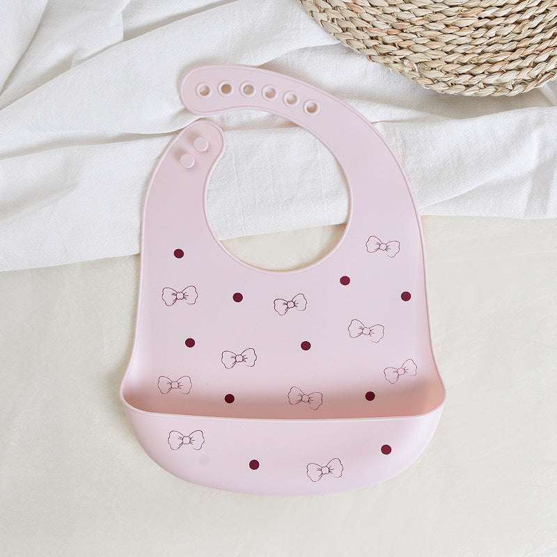 Baby feeding bib anti-silicone supplementary food bib, super soft baby portable children's bib, anti-dirt wonder