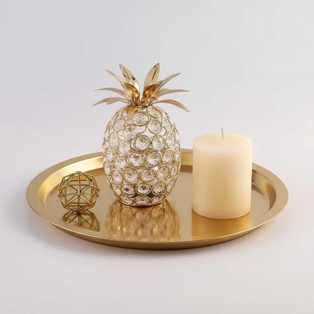 Composition décorative avec ananas en cristal